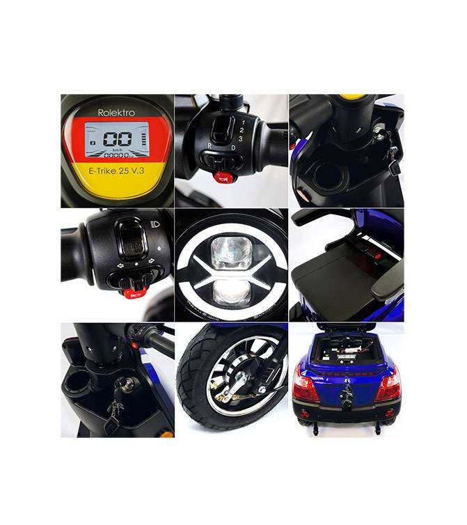 Rolektro, E-Trike 25 V.3 Lithium, 60-30AH Akku, 1000 Watt