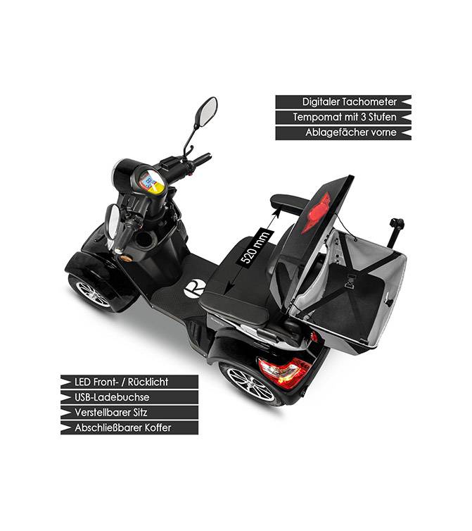 Rolektro Elektroroller E-Quad 25 V.3 Lithium, 60V-30Ah Akku, 1000 Watt