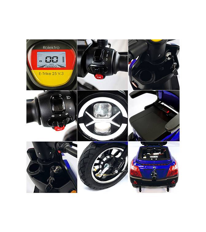 Rolektro Elektroroller E-Quad 25 V.3 Lithium, 60V-30Ah Akku, 1000 Watt