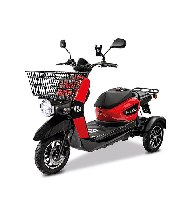 Rolektro, E-Carrier 25 V.3 Lithium, Rot, mit XXL-Koffer, 60V-32,5Ah Akku, 1000 Wat