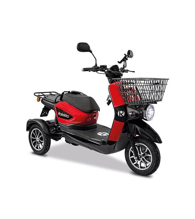 Rolektro, E-Carrier 25 V.3 Lithium, Rot, mit XXL-Koffer, 60V-32,5Ah Akku, 1000 Wat