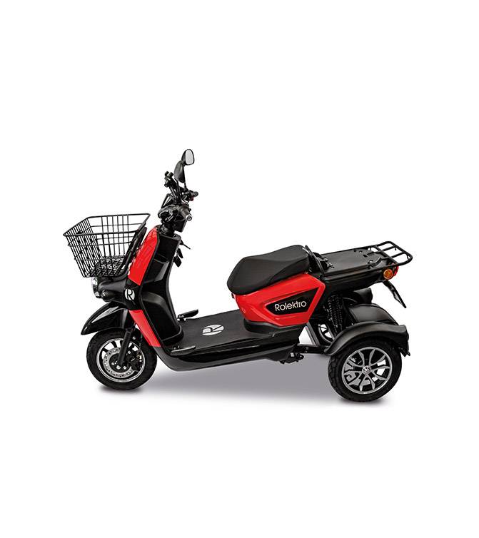 Rolektro, E-Carrier 25 V.3 Lithium, Rot, mit XXL-Koffer, 60V-32,5Ah Akku, 1000 Wat