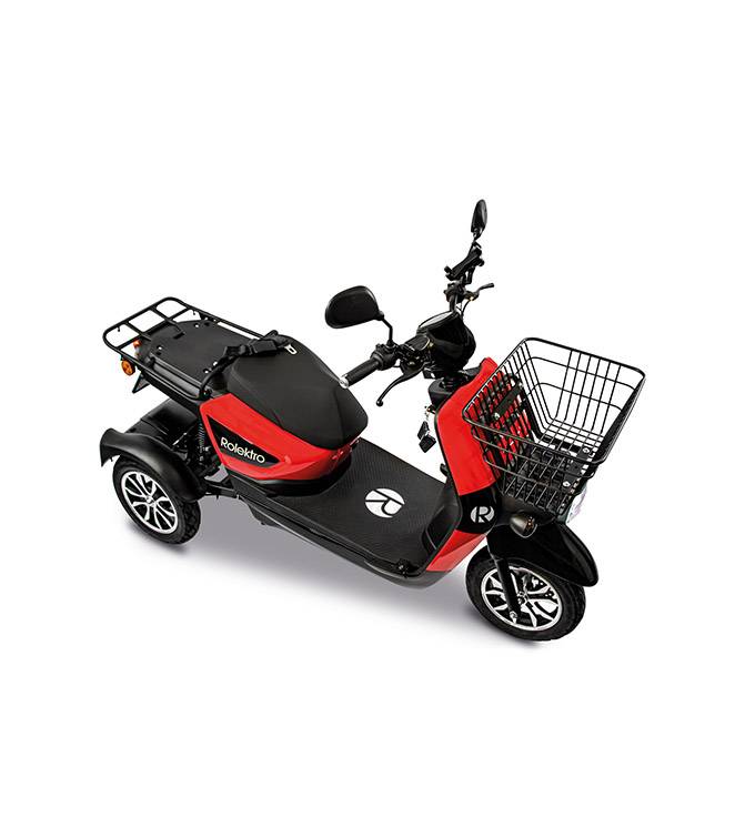 Rolektro, E-Carrier 25 V.3 Lithium, Rot, mit XXL-Koffer, 60V-32,5Ah Akku, 1000 Wat