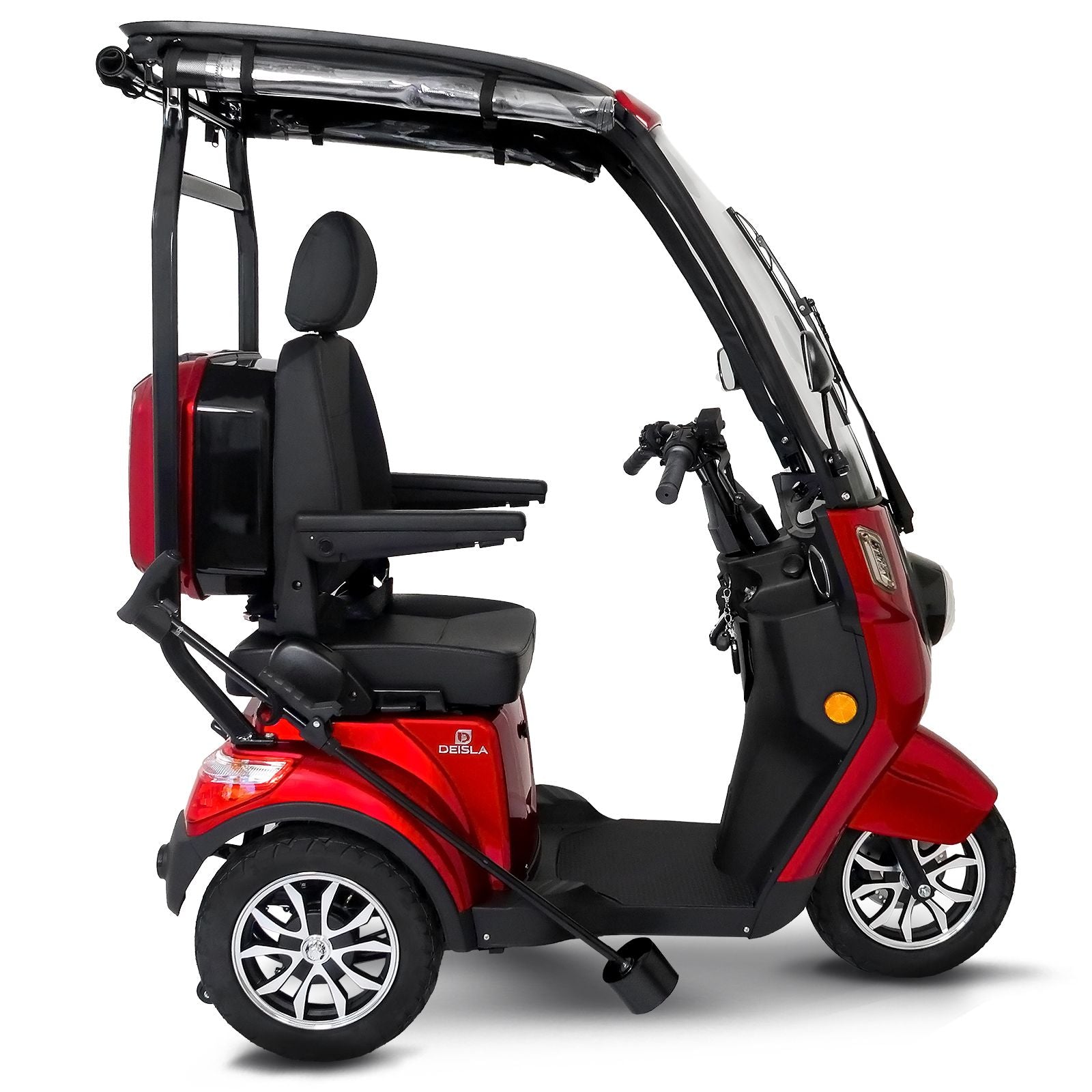 Deisla, Dreirad DS3-15 mit Dach und Wetterschutz, Lithium-Akku, Rot, 15 km/h