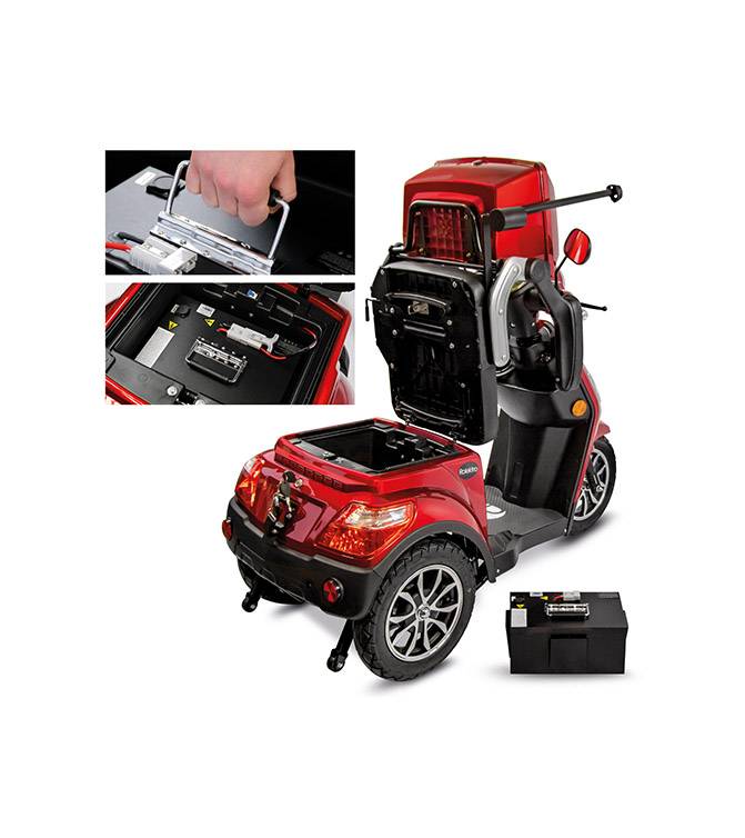 Rolektro, E-Trike 15 V.3 Lithium, Rot, 60-30AH Akku, 1000 Watt