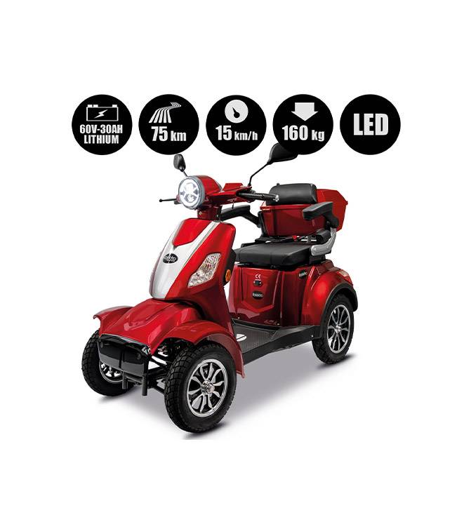 Rolektro, E-Quad 15 V.3 Lithium, Rot, 60V-30Ah Akku, 1000 Watt