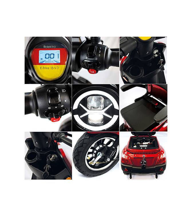 Rolektro, E-Quad 15 V.3 Lithium, Rot, 60V-30Ah Akku, 1000 Watt