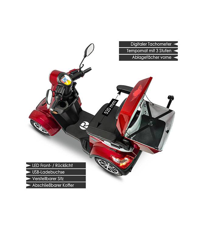 Rolektro Elektroroller E-Quad 25 V.3 Lithium, 60V-30Ah Akku, 1000 Watt
